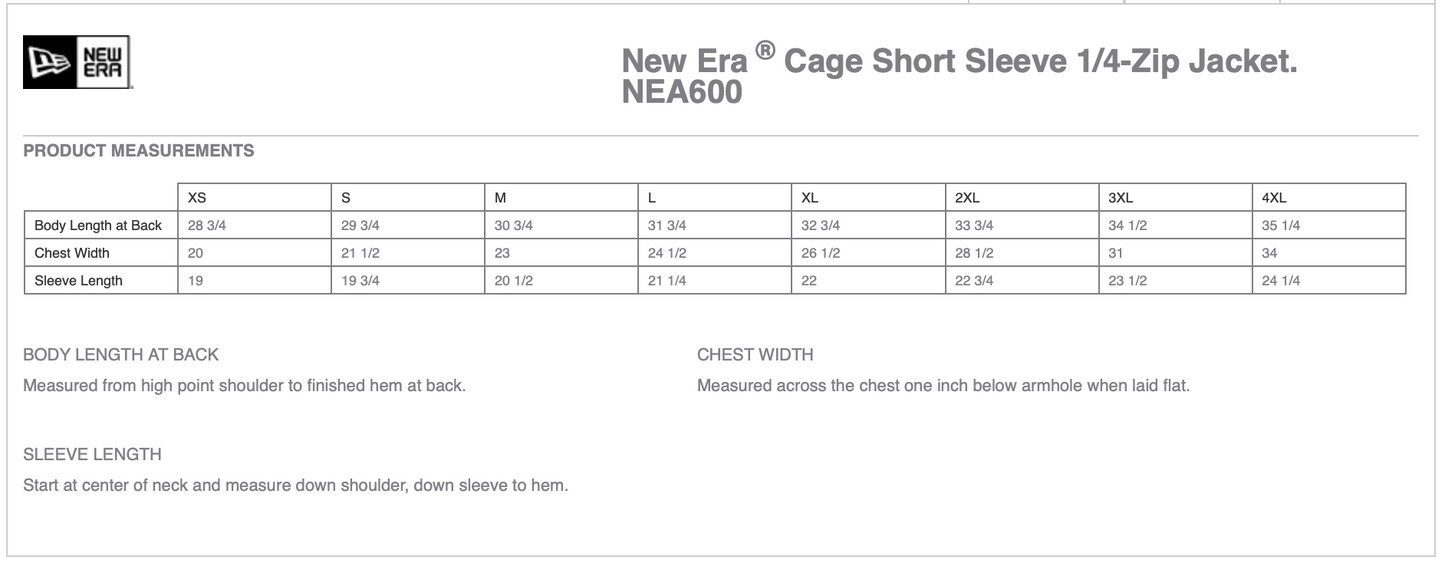 New Era Cage Short Sleeve 1/4-Zip Jacket