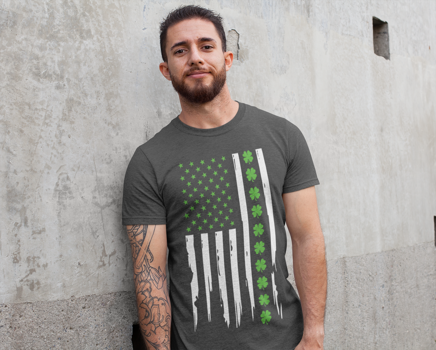 Men St. Patrick's Day USA Flag T-Shirt
