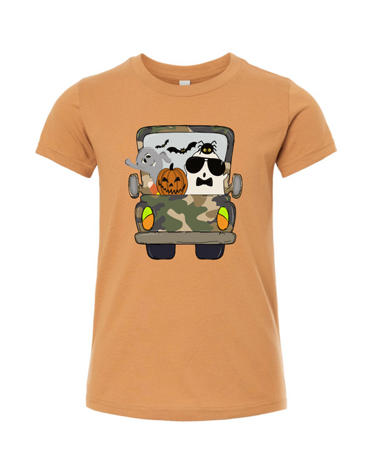 Boy Youth Halloween Truck T-shirt