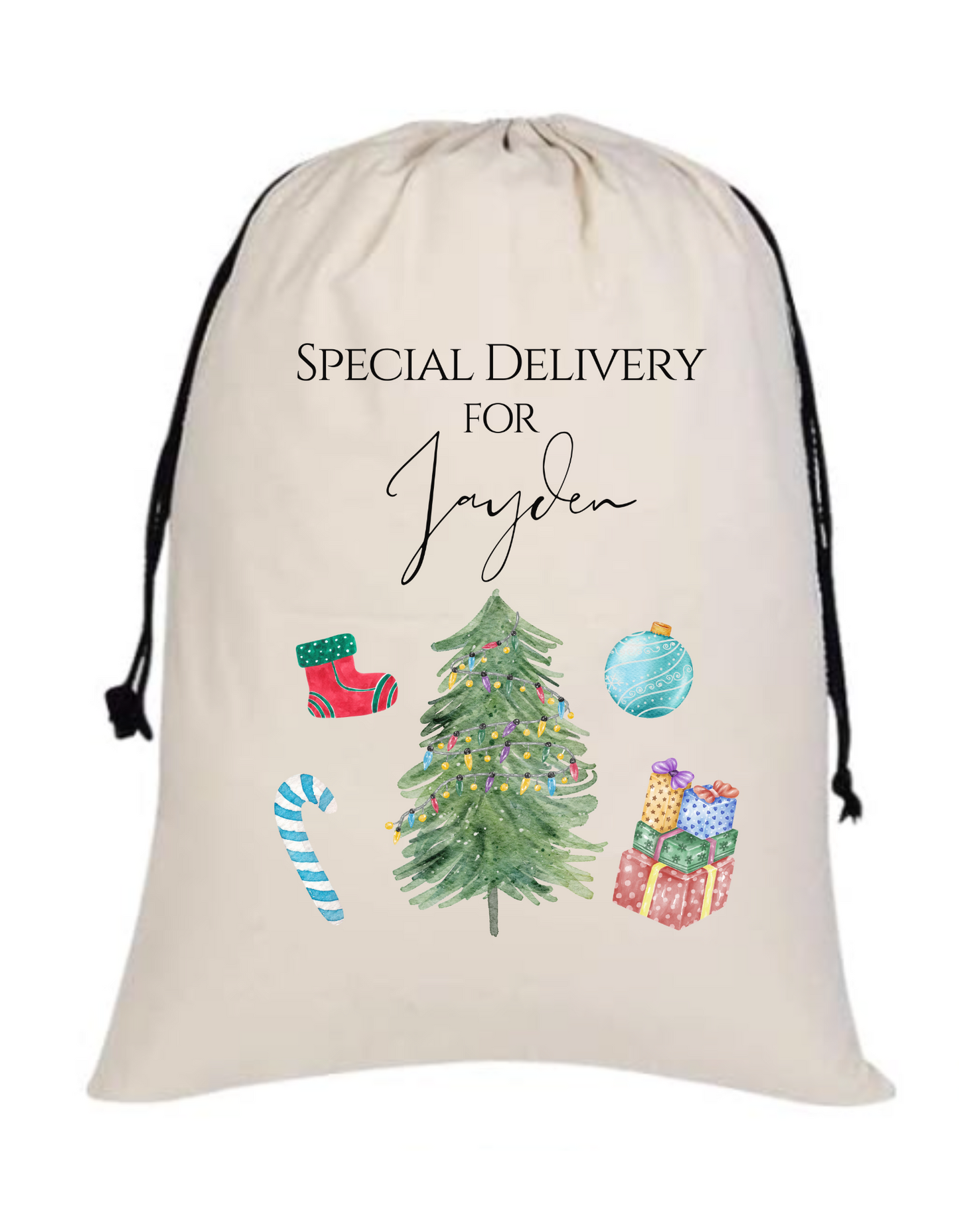 Personalized Christmas Canvas Bag