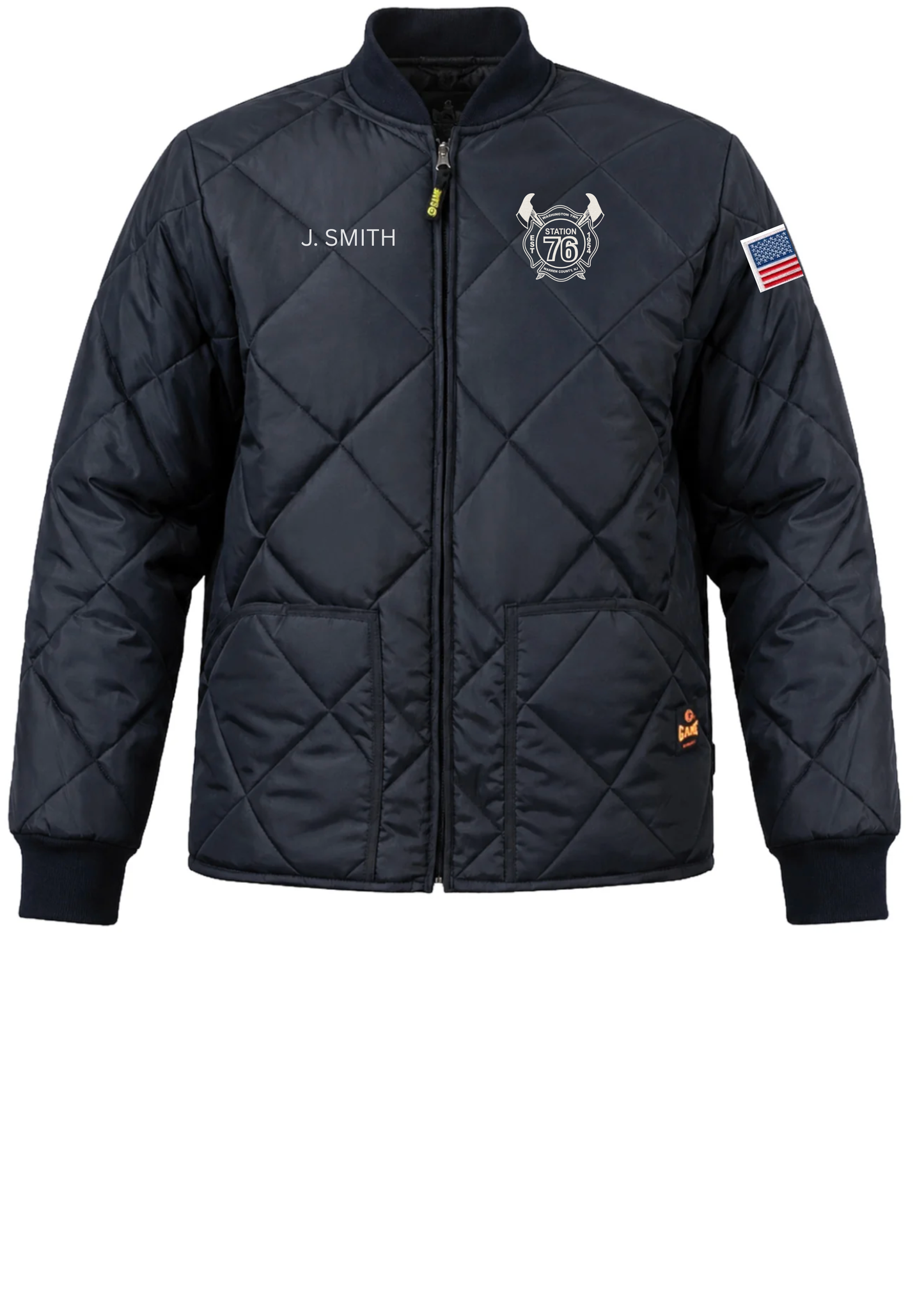Washington Twp FD Embroidered Diamond Quilt Jacket
