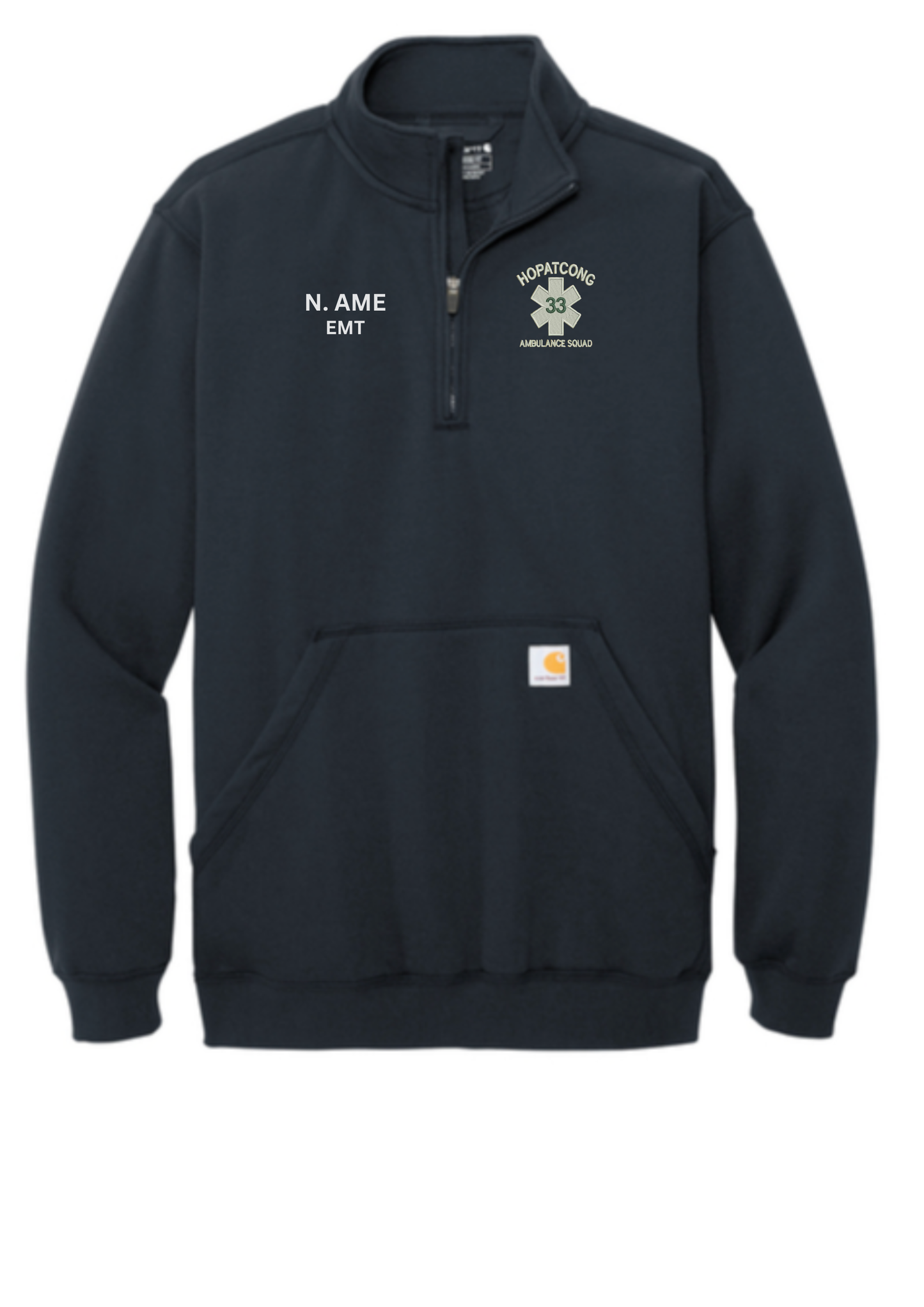 Hopatcong EMS Embroidered Carhartt - Midweight 1/4 Zip Mock Neck Sweatshirt