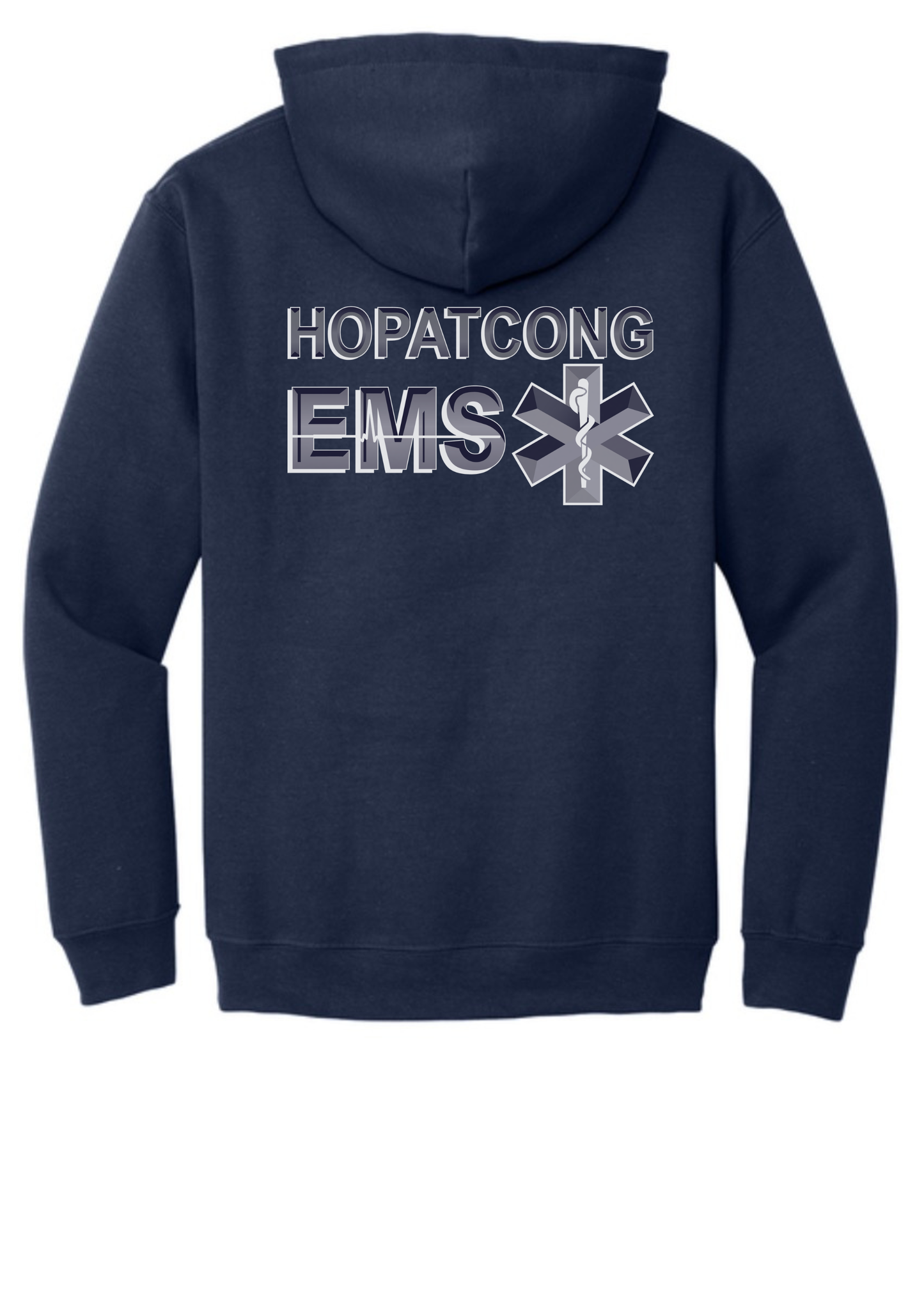Hopatcong EMS Hoodie - EMS Text Logo With Star of Life