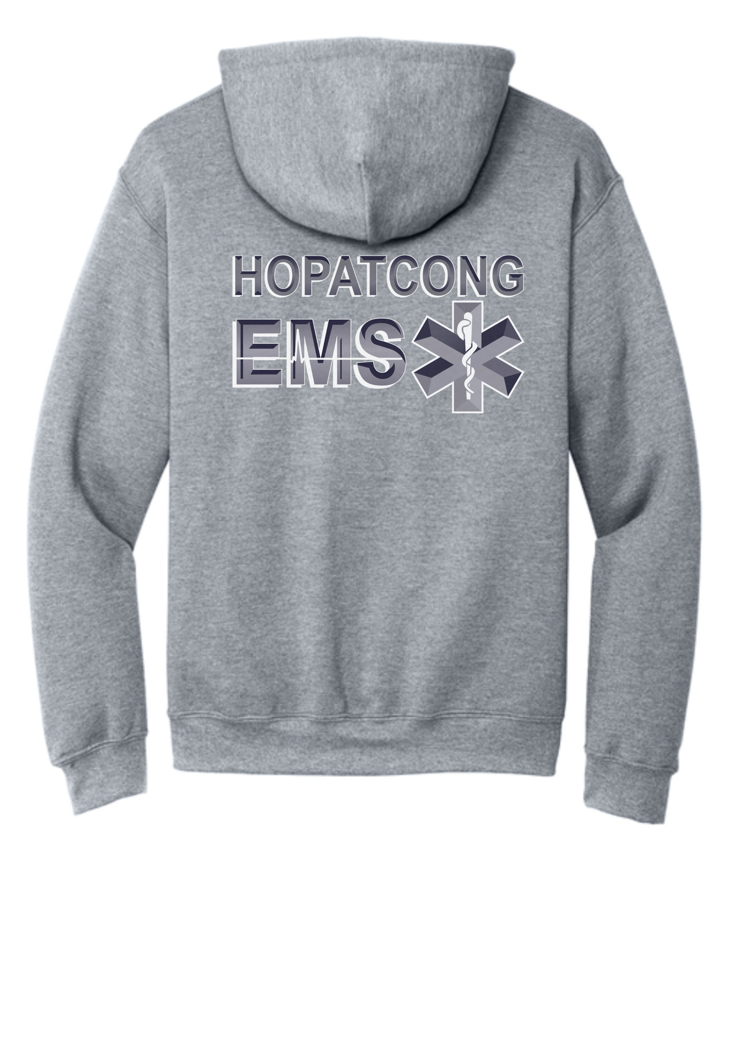 Hopatcong EMS Hoodie - EMS Text Logo With Star of Life