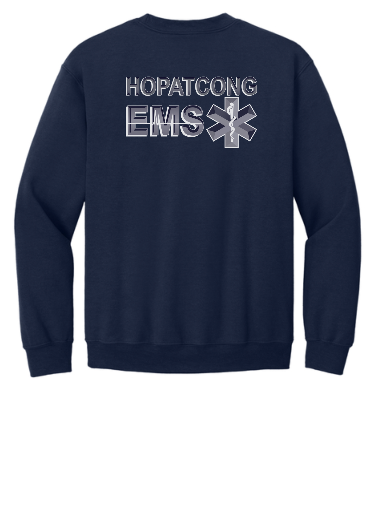 Hopatcong EMS Crewneck Sweatshirt - EMS Text Logo With Star of Life