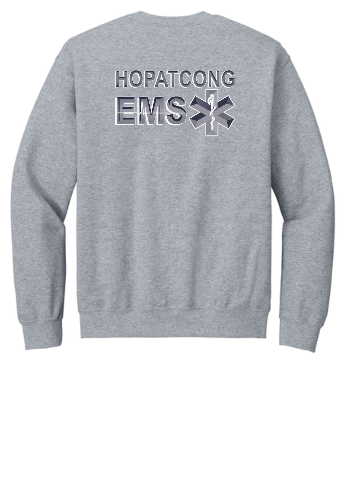 Hopatcong EMS Crewneck Sweatshirt - EMS Text Logo With Star of Life
