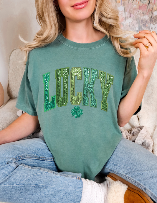Lucky Faux Sequin T-Shirt