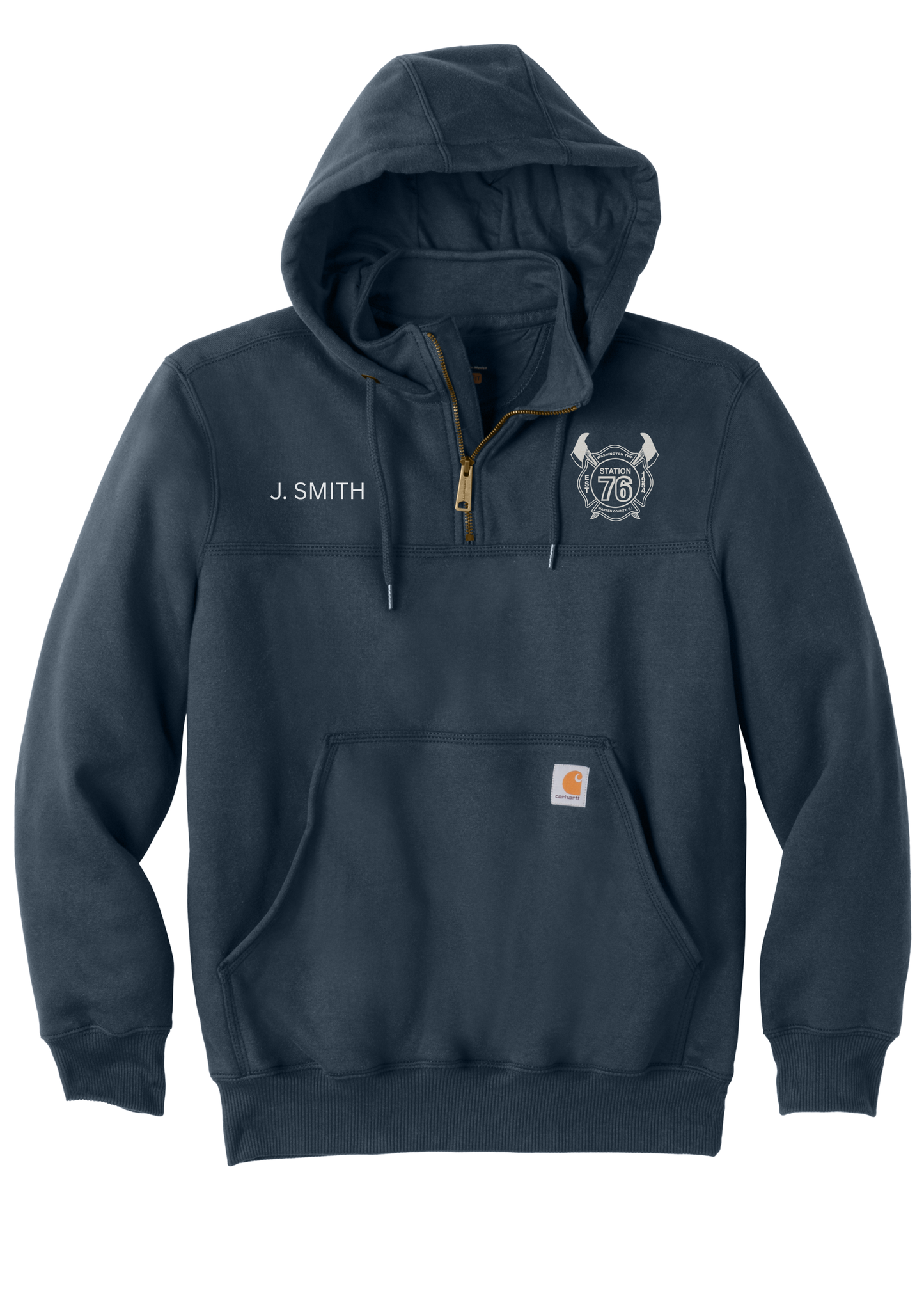 Washington Twp FD Carhartt Rain Defender Paxton Heavyweight Hooded Zip Mock Sweatshirt