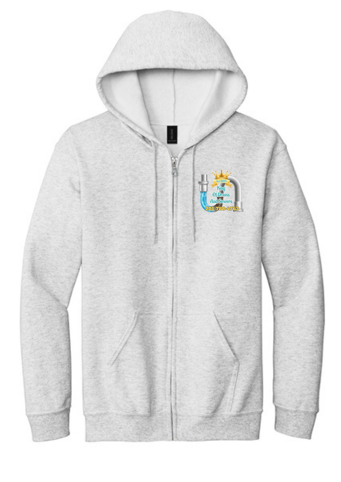 King of Drains and Sewer Full Zip Up Hoodie