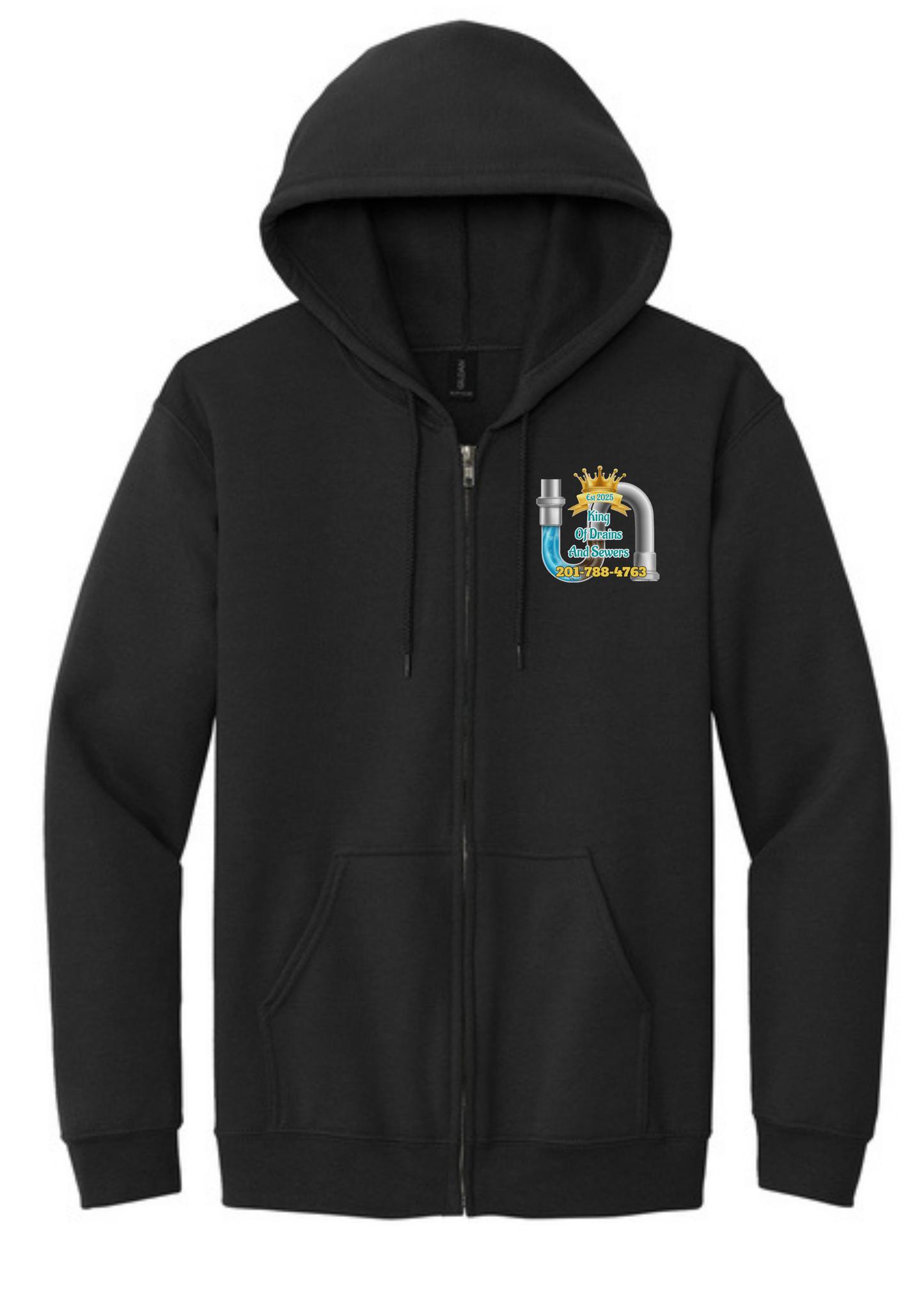 King of Drains and Sewer Full Zip Up Hoodie