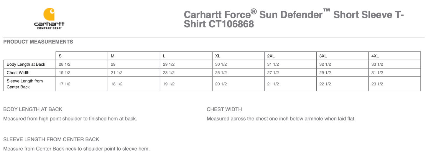 Carhartt Force Sun Defender Short Sleeve T-Shirt