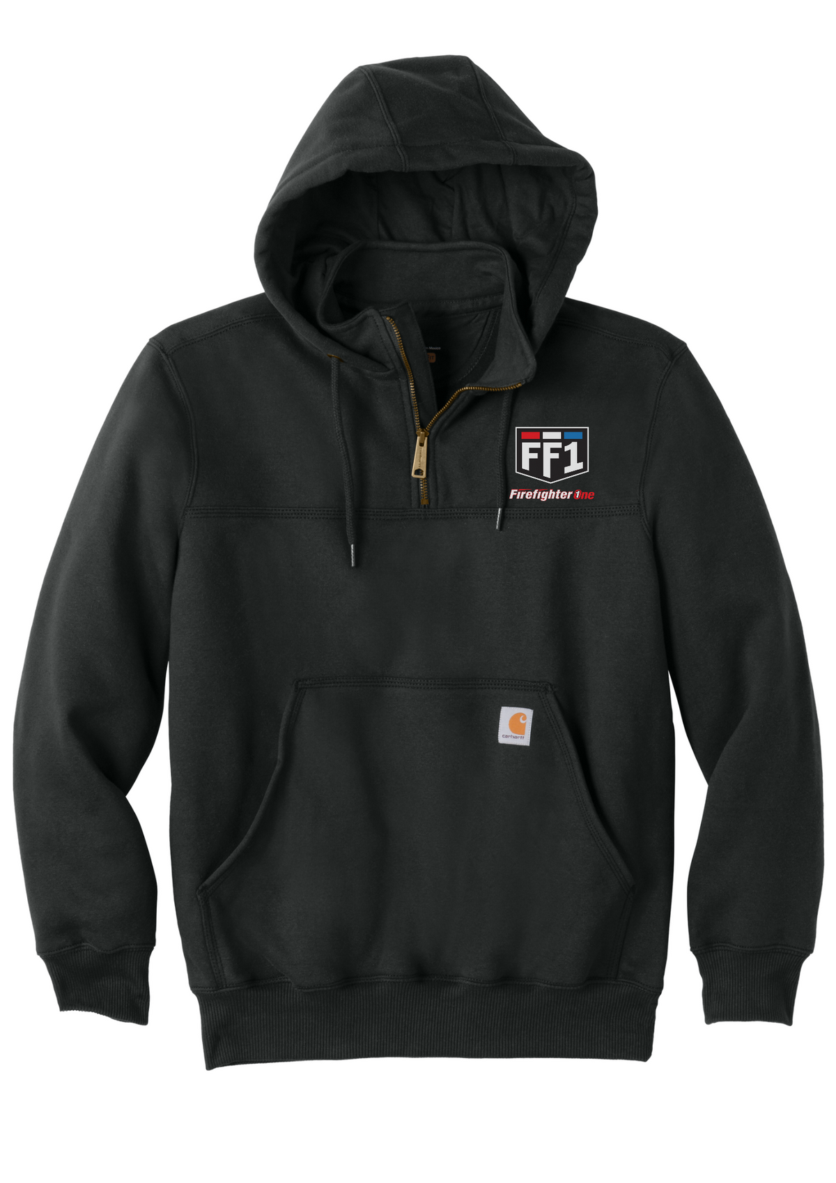 Embroidered Carhartt Rain Defender Paxton Heavyweight Hooded Zip Mock Sweatshirt