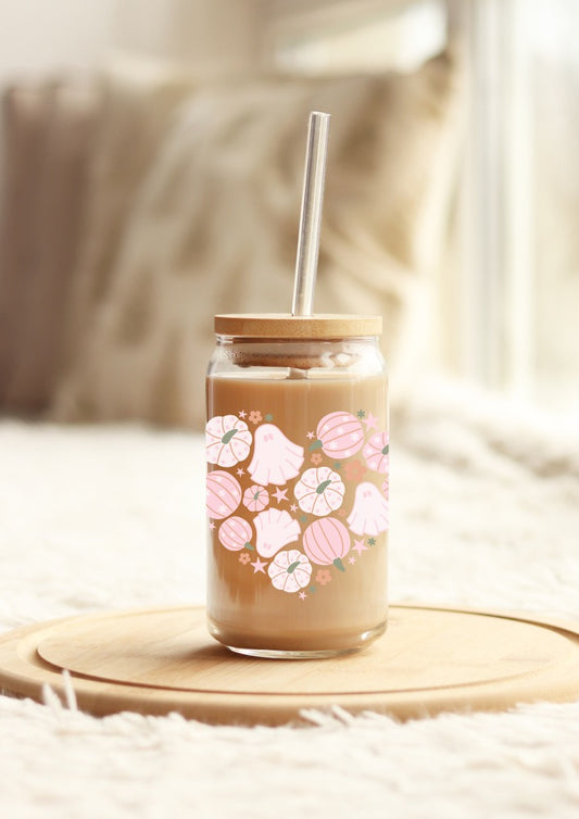 Pink Pumpkin Hearts - 16oz Cup