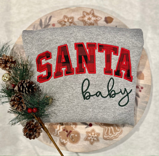 Santa Baby Embroidered Crewneck