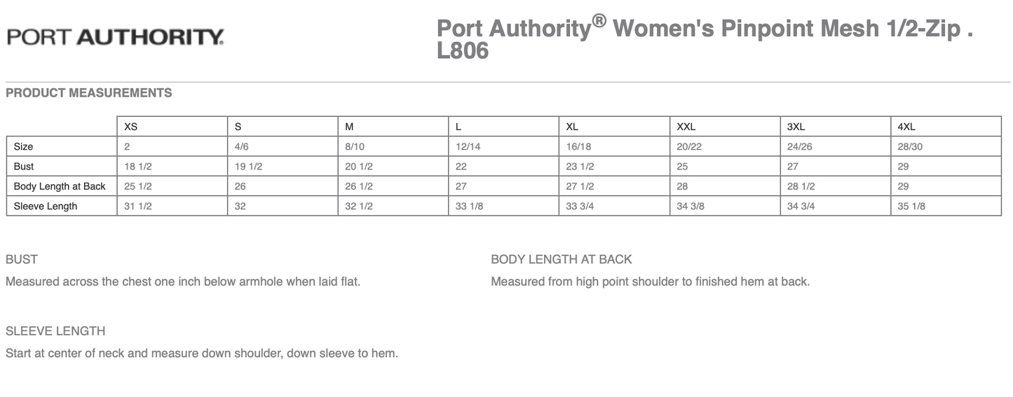Port Authority Women's Pinpoint Mesh 1/2-Zip