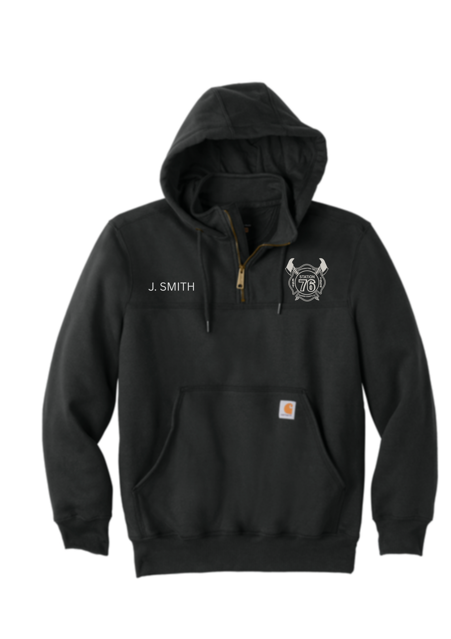 Washington Twp FD Carhartt Rain Defender Paxton Heavyweight Hooded Zip Mock Sweatshirt