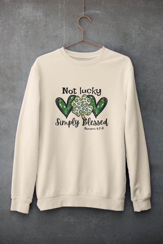 Not Lucky Simply Blessed Crewneck Sweater